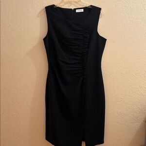 Calvin Klein Black Ruched Dress